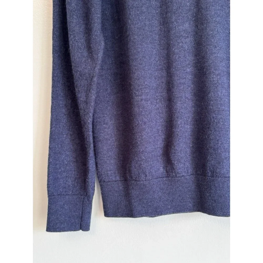 Raffi Men’s 100% Merino Wool Pullover Sweater Sz Medium Large Blue Fall Winter